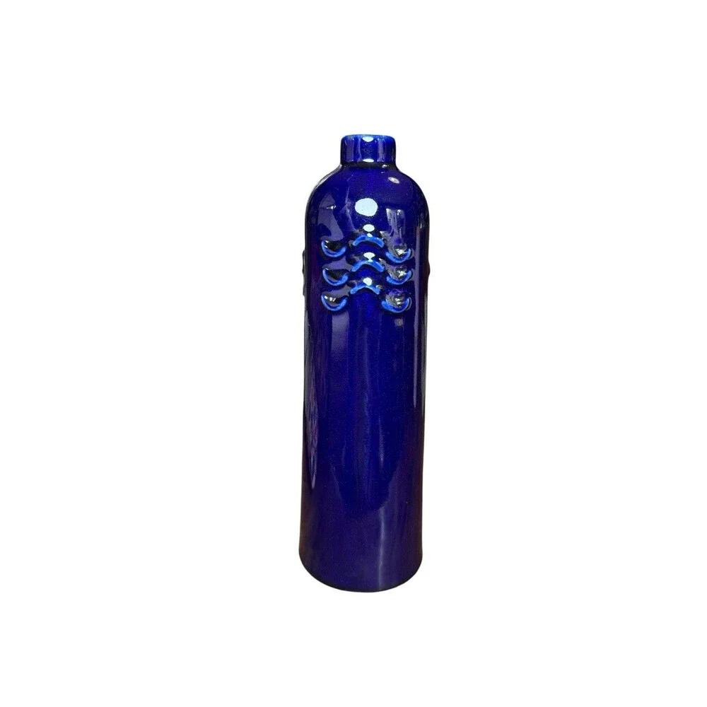 Komos Anejo Cristalino Tequila Empty Bottle Hand Crafted Porcelain Cobalt Blue